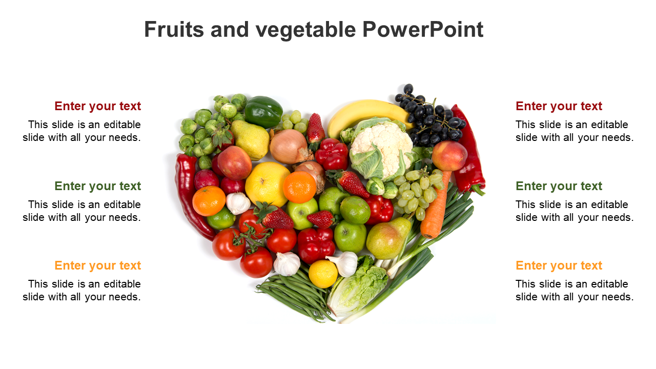 Creative Fruits And Vegetable Powerpoint Ppt Slide
